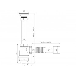 Сифон Ани 1.1/4"х40 с гибкой трубой 40х40/50