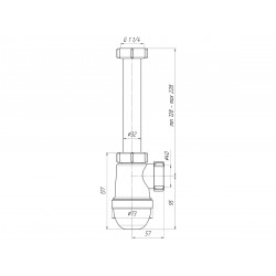 Сифон Ани 1.1/4"х40 без выпуска