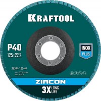 Круг лепестковый циркониевый торцевой по металлу и нержавеющей стали KRAFTOOL 125 х 22.2 мм, P40,