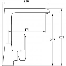 Смеситель кухня MELODIA Heavy Metal картридж д.35мм высокий Г-излив хром