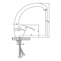 Смеситель кухня MELODIA Achille картридж 40мм высокий