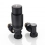 Комплект терморегулирующего оборудования для радиатора угловой 1/2 ", черный
