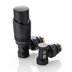 Комплект терморегулирующего оборудования для радиатора угловой 1/2 ", черный