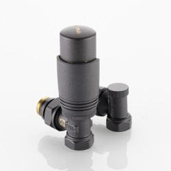 Комплект терморегулирующего оборудования для радиатора угловой 1/2 ", серый