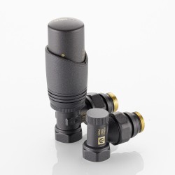 Комплект терморегулирующего оборудования для радиатора угловой 1/2 ", серый