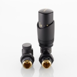 Комплект терморегулирующего оборудования для радиатора прямой 1/2 ", черный