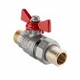 Кран шаровой BASE-ГОСТ со сгоном с рукояткой-бабочкой нар.-нар. DN15, PN40, 1/2"