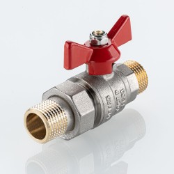 Кран шаровой BASE-ГОСТ со сгоном с рукояткой-бабочкой нар.-нар. DN15, PN40, 1/2"