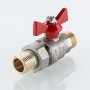 Кран шаровой BASE-ГОСТ со сгоном с рукояткой-бабочкой нар.-нар. DN15, PN40, 1/2"