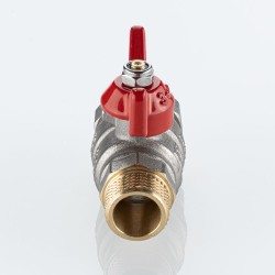 Кран шаровой BASE-ГОСТ со сгоном с рукояткой-бабочкой нар.-нар. DN15, PN40, 1/2"