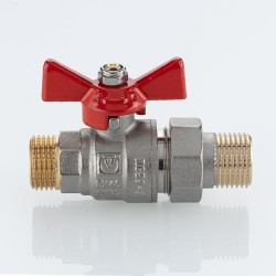 Кран шаровой BASE-ГОСТ со сгоном с рукояткой-бабочкой нар.-нар. DN15, PN40, 1/2"