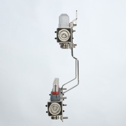 Коллекторный блок из НЕРЖ. стали с регул. клап. и расх., 1"х9 вых. Евроконус 3/4" (без сервис. гр.)