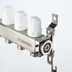 Коллекторный блок из НЕРЖ. стали с регул. клап. и расх., 1"х9 вых. Евроконус 3/4" (без сервис. гр.)