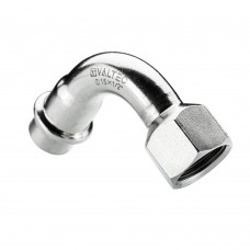 Отвод 90* с переходом на вн. р., нерж. сталь 28х3/4"