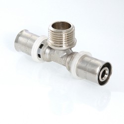 Тройник пресс с переходом на нар. р. 20х1/2"х16