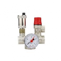 Группа безопасности котла Varmega 1", никелированная латунь
