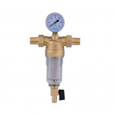 Фильтр самоочищающийся с манометром 1" для холодной воды VIEIR