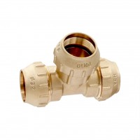 Тройник для трубы ПНД 32 x 32 x 32 латунь VIEIR