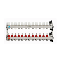 Коллекторная группа с расходомерами без кранов 1"x3/4" нержавеющая сталь 12 выхода