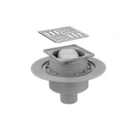 Душевой трап вертикальный 50мм с сухим затвором решетка 100x100мм VIEIR