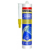 Герметик Soudal силиконовый санитарный белый 15*300 мл