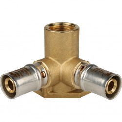 STOUT Тройник настенный с креплением  1/2"х16 прессовой