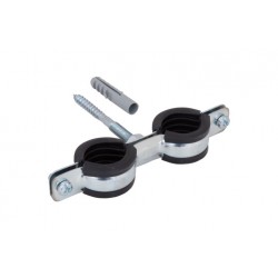 Хомут Cobra 3/4" (25-29 мм) двойной с уплотн. epdm, шпилька+дюбель, Walraven
