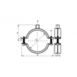 Хомут KSB2 М8/М10 3/4" (25-28 мм) 2-х винт. с уплотн. epdm, быстрый замок, Walraven