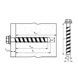 Шуруп 10 x 90 мм по бетону WCS1H, Walraven