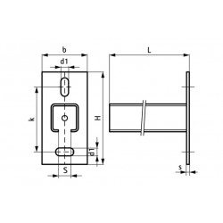 Консоль 30 x 30 х 2 х 250 мм настенная WM2 BIS RapidRail, Walraven